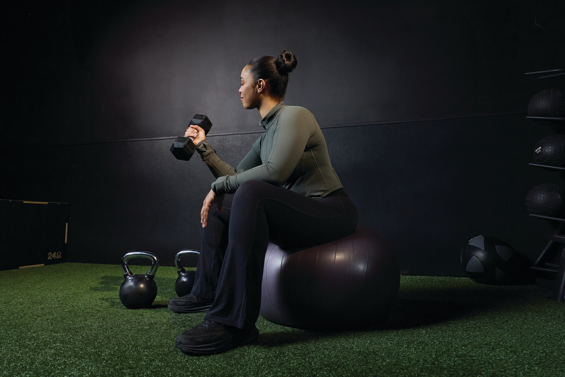 Veteran lifting weights