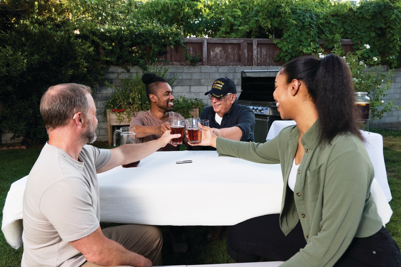 Veterans at a bbq